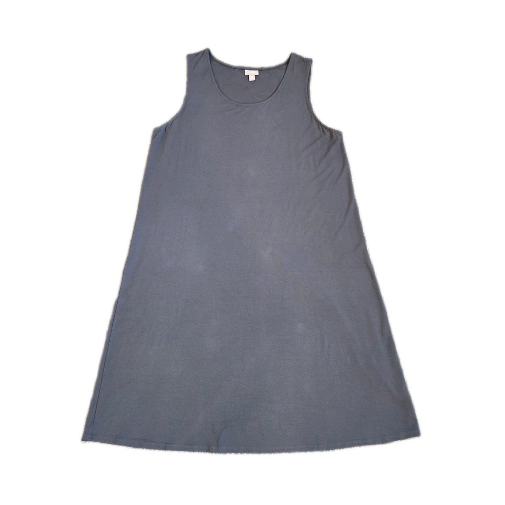 J. Jill Women's Gray Sleeveless Stretch A-Line Tank Dress Capsule Minimalist L